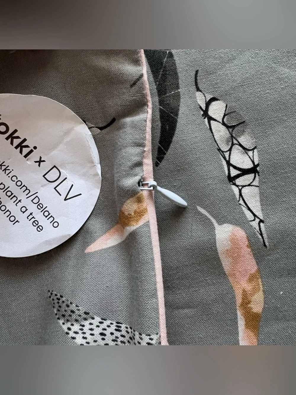 Delano Las Vegas x Tokki Euro Sham Pillow Cover Grey Feather Luxury Bedding NWT